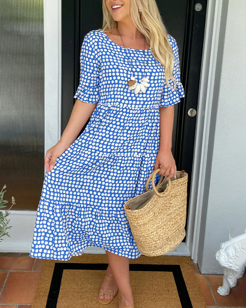 DALIA | Stylish Print Dress with Sleeves