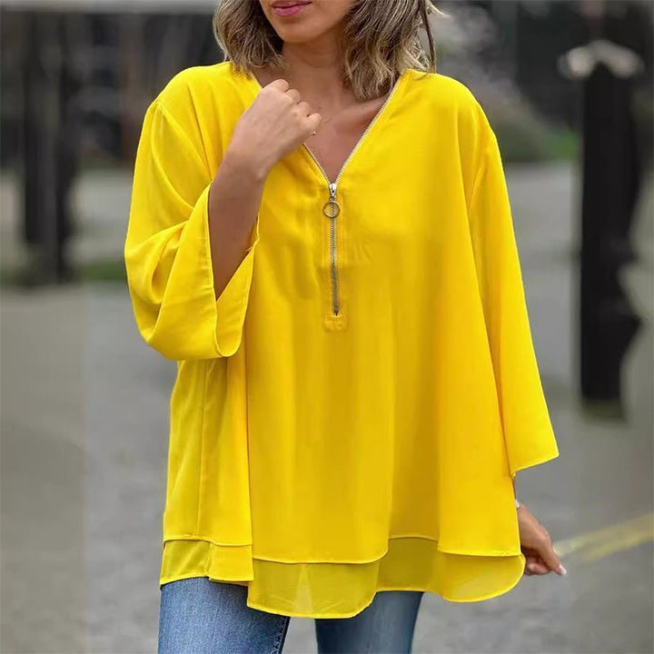 VERONI | Chiffon Zipper Blouse