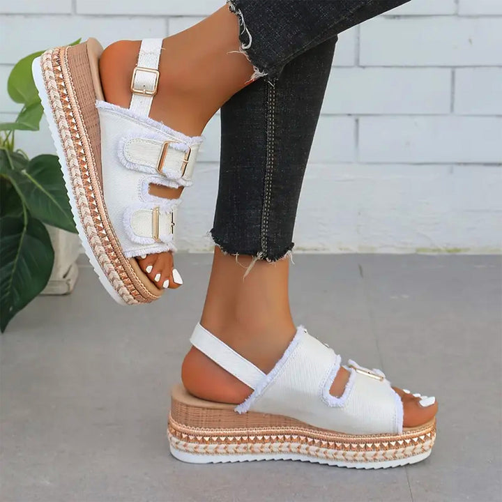 AKELA - Casual Denim Wedges