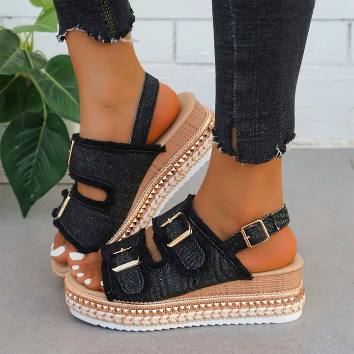 AKELA - Casual Denim Wedges