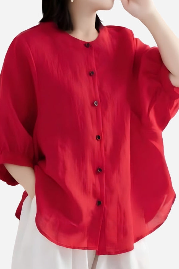 Zelina - Relaxed Loose Breathable Linen Blouse