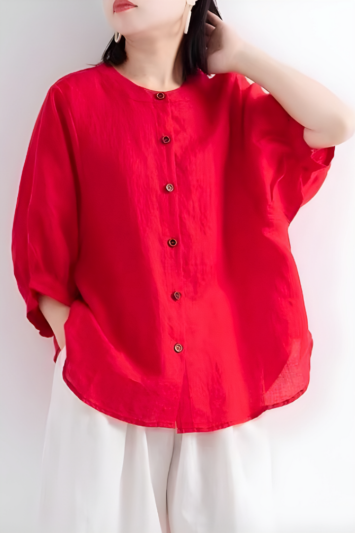 Zelina - Relaxed Loose Breathable Linen Blouse