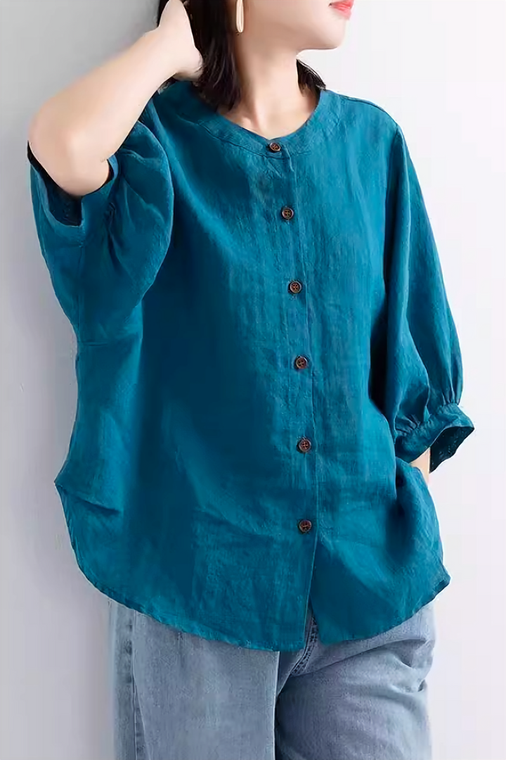 Zelina - Relaxed Loose Breathable Linen Blouse