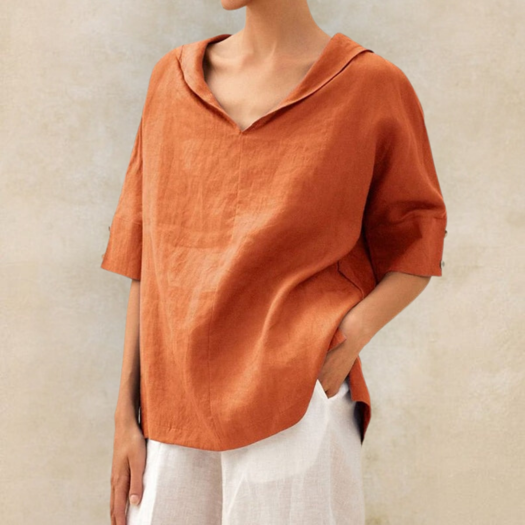 Isabella™ - Women's V-Neck Casual Linen Shirt