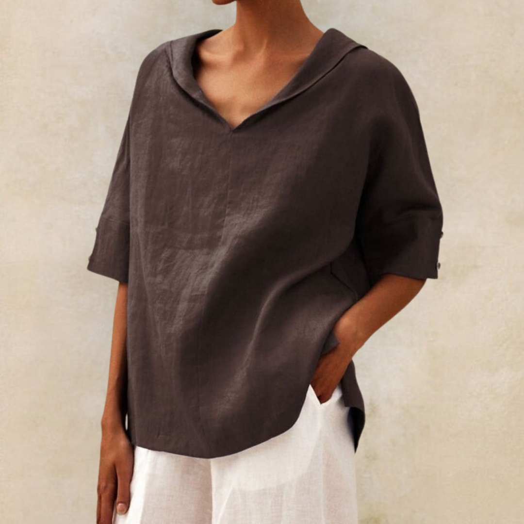 Isabella™ - Women's V-Neck Casual Linen Shirt