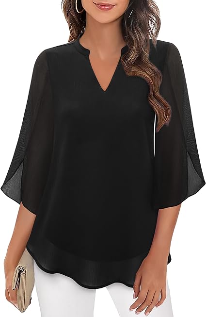 SELY - Double Layers Chiffon Blouse