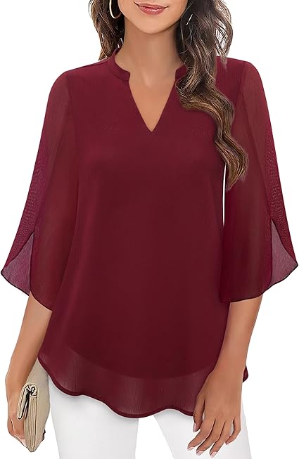 SINAH™ - Double Layered Chiffon Blouse