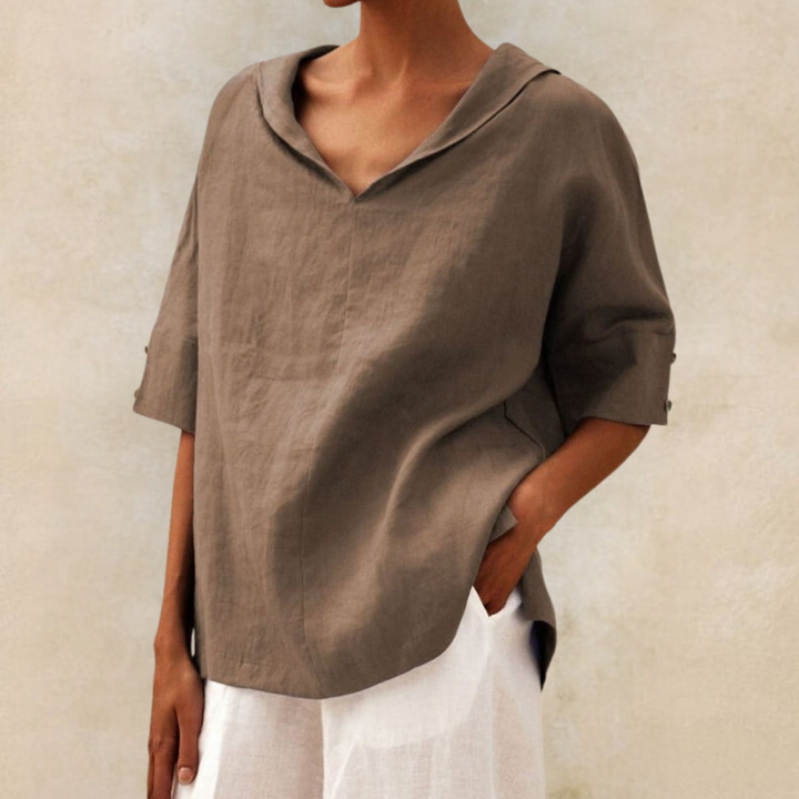 Isabella™ - Women's V-Neck Casual Linen Shirt