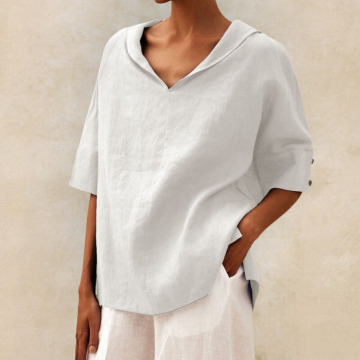 Isabella™ - Women's V-Neck Casual Linen Shirt