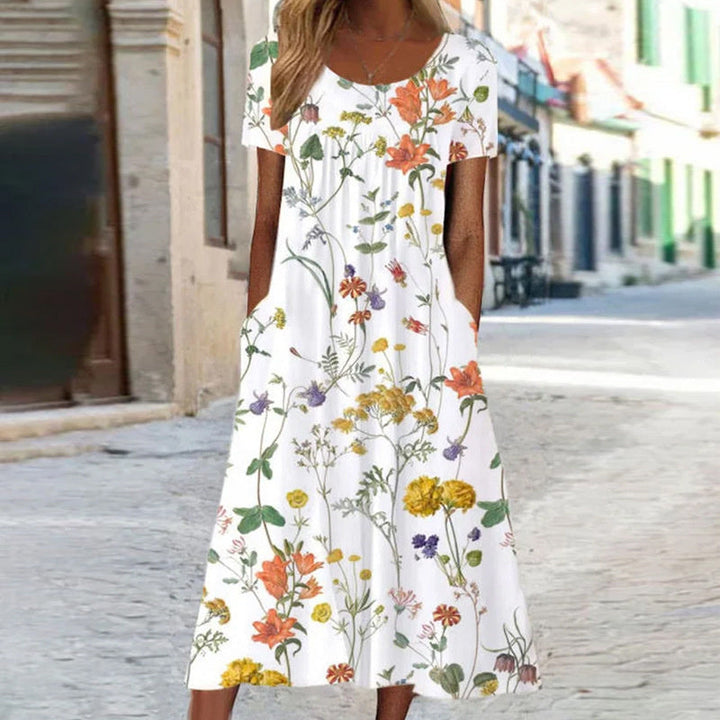 CHICA | Elegant Boho Floral Maxi Dress with Tummy Coverage