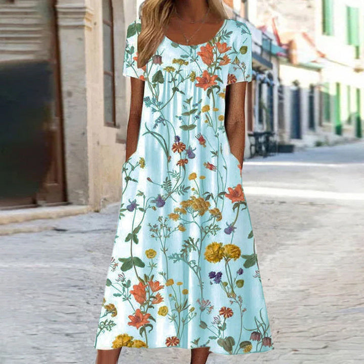 CHICA | Elegant Boho Floral Maxi Dress with Tummy Coverage