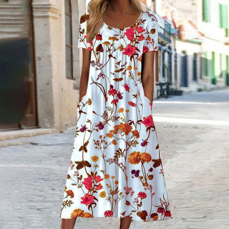 CHICA | Elegant Boho Floral Maxi Dress with Tummy Coverage