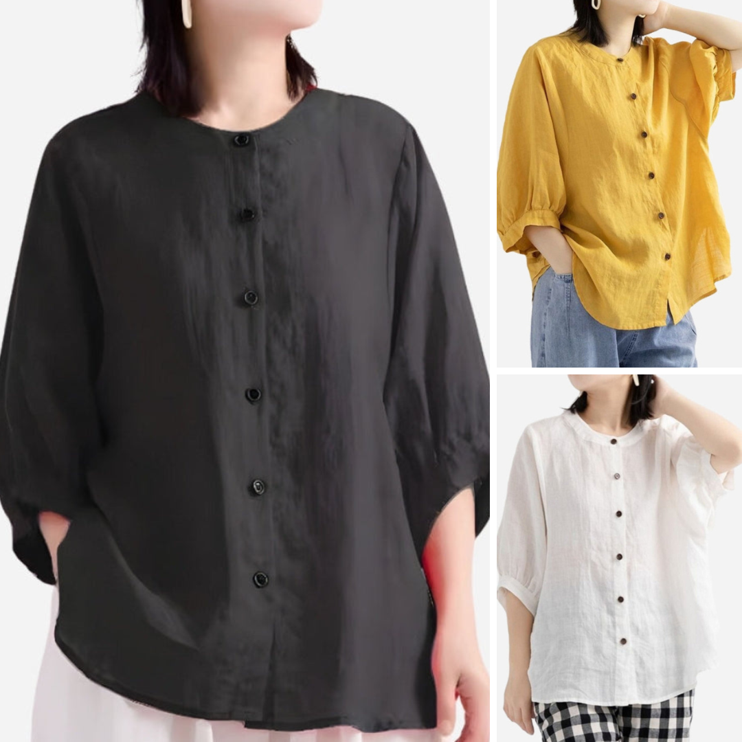 Zelina - Relaxed Loose Breathable Linen Blouse