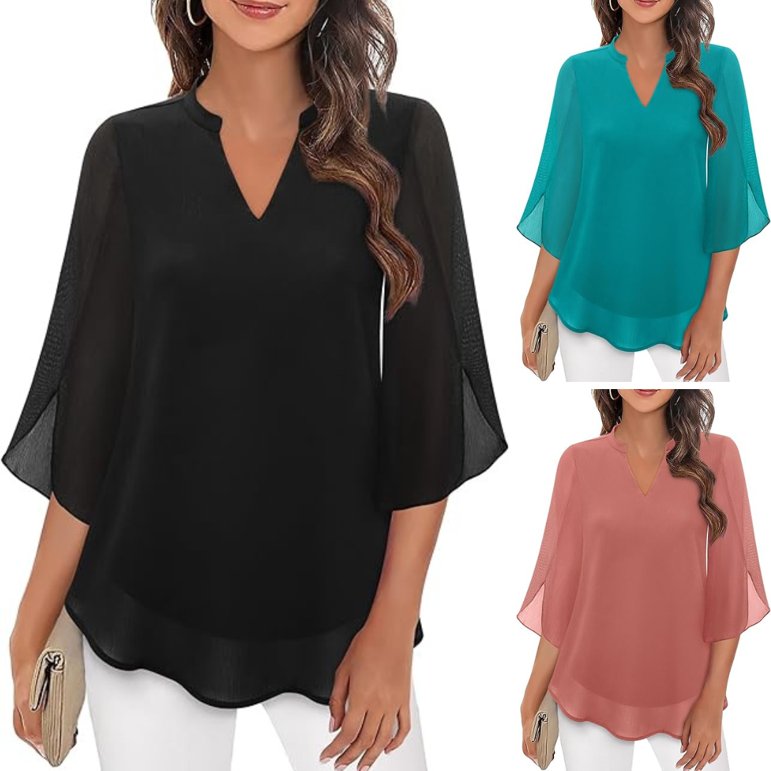 SELY - Double Layers Chiffon Blouse