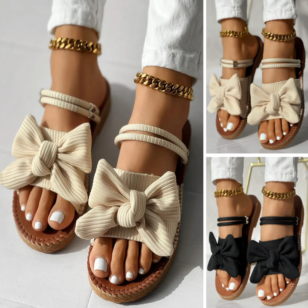 DAKI - Bow Accent Beach Sandals