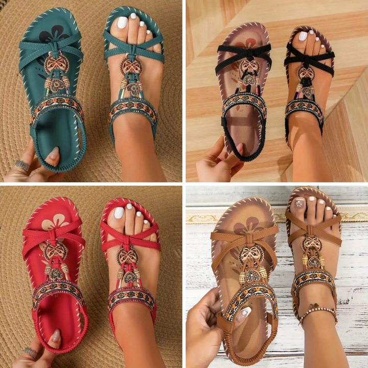 LIONA - Boho Flat Sandals