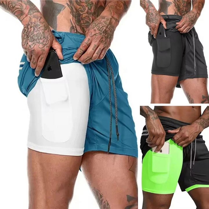 DUALFLEX™ – MEN'S 2-IN-1 SPORTS SHORTS – BREATHABLE & COMFORTABLE