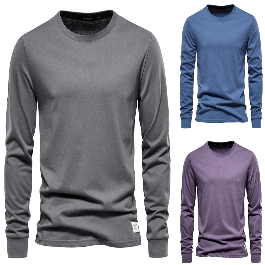 LURO™ – MEN'S LONG-SLEEVE T-SHIRT 100% COTTON