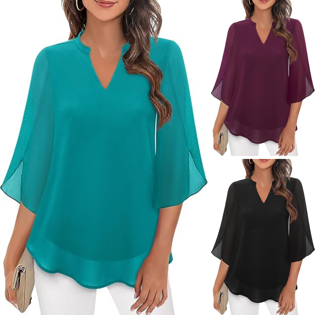 SINAH™ - Double Layered Chiffon Blouse