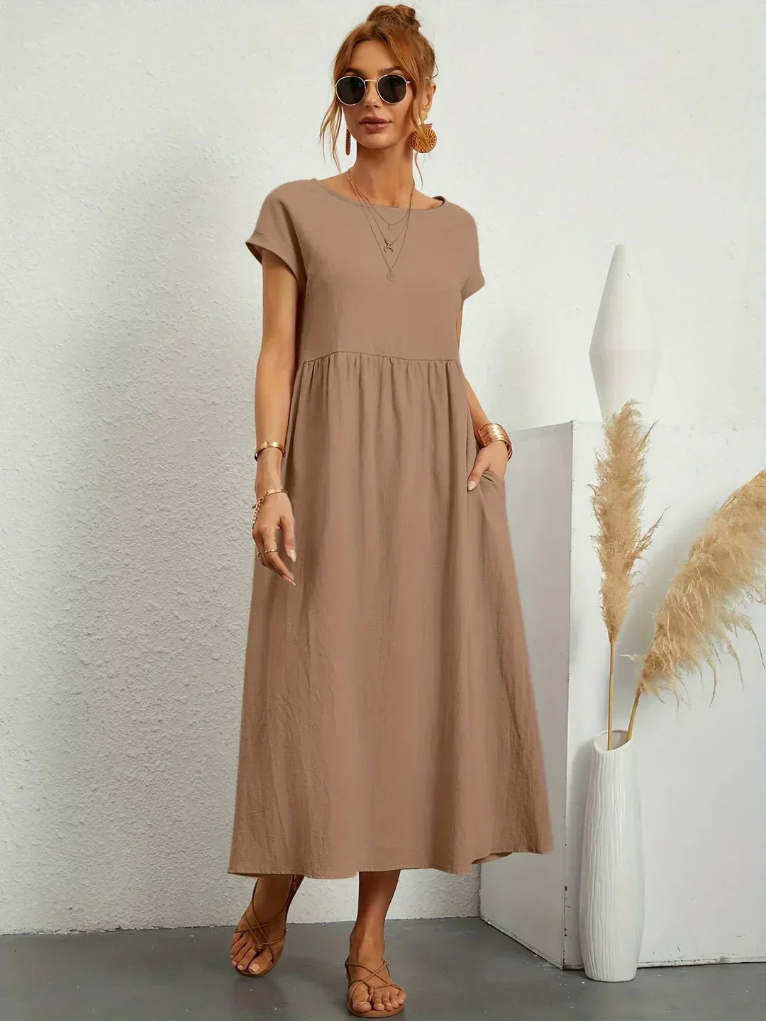 Sarina™ - Lightweight Cotton Dress With Pockets