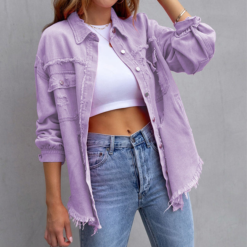 Kaia™ - Ripped Denim Jacket