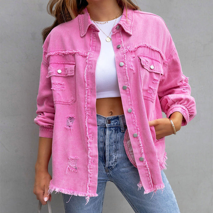 Kaia™ - Ripped Denim Jacket