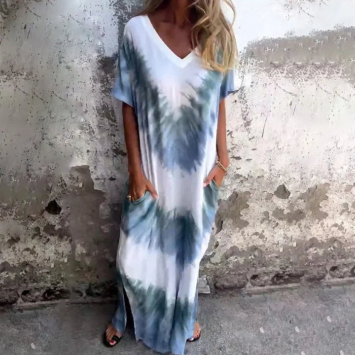 IORA™ – Boho Tie-Dye Maxi Dress