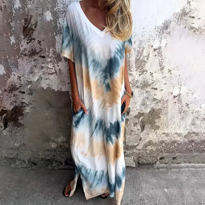 IORA™ – Boho Tie-Dye Maxi Dress