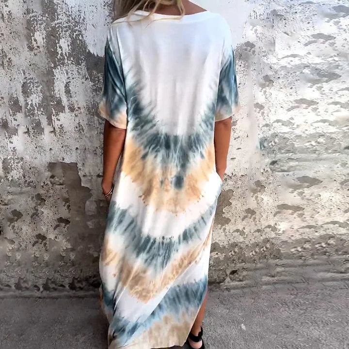 IORA™ – Boho Tie-Dye Maxi Dress