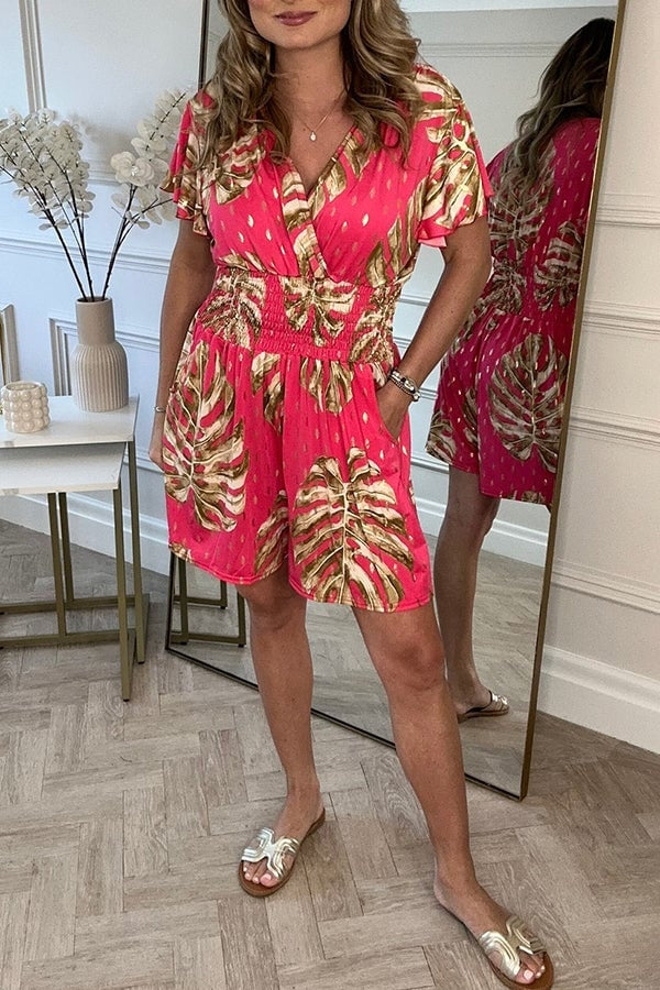 KIMI™ - Leafy Print Romper