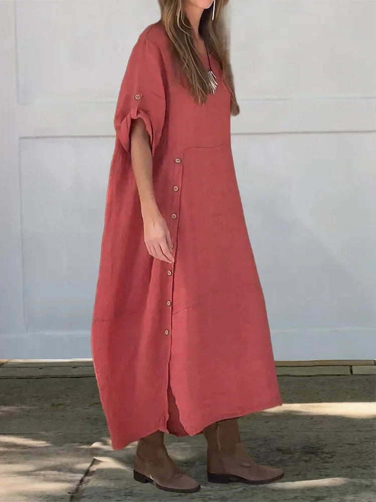 Serena™ | Casual One-Colour Maxi Dress