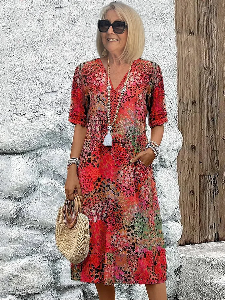 SAINA | Vibrant Mid Length Dress