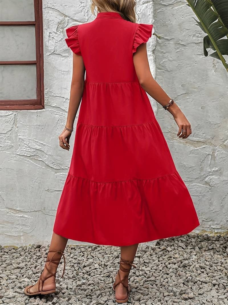 Labella - Elegant summer dress with ruffled sleeves