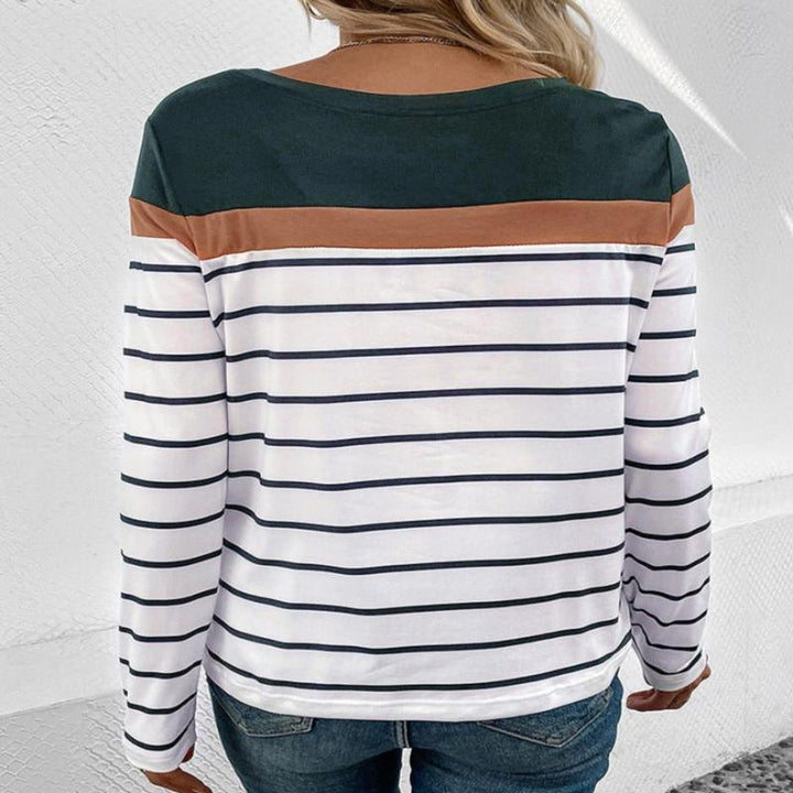 Ayana | Premium Striped Casual - Long Sleeve Vintage Women's Top