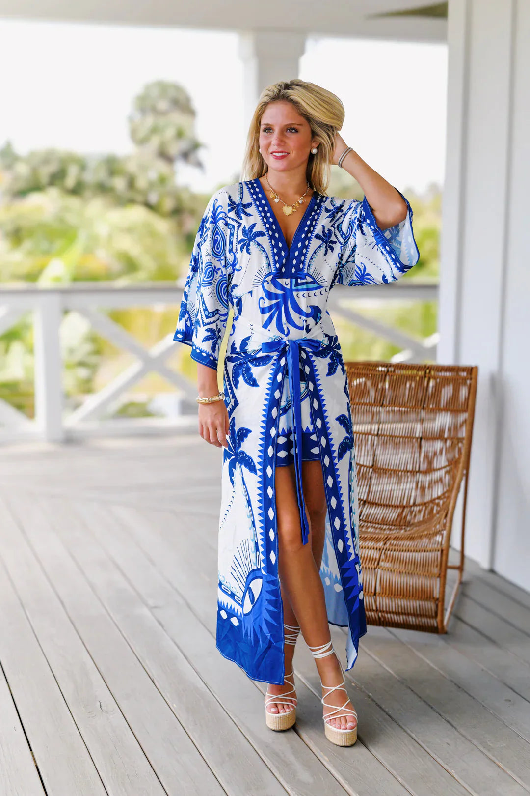 Silia - Elegant Blue Wrap Dress