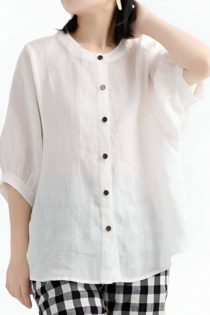 Zelina - Relaxed Loose Breathable Linen Blouse